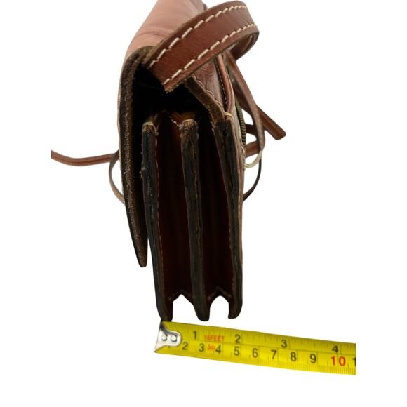 Patricia Nash Lanza Crossbody Organizer Heritage Leather Brown EUC Preppy Boho - Picture 8 of 9